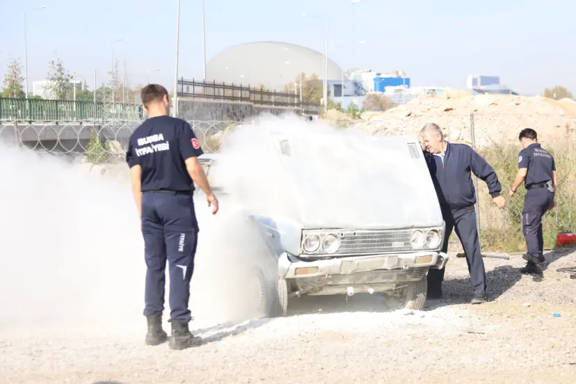 Bursa'da otobüs şoförlerine yangın tatbikatı