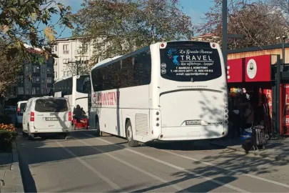 Keşan’da otobüs parkları trafiği kilitliyor!