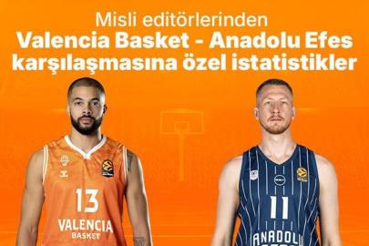 Misli editörlerinden Valencia Basket - Anadolu Efes karşılaşmasına özel istatistikler