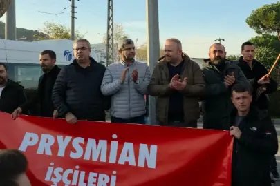 Prysmian işçileri Mudanya'da bir saatlik iş bıraktı!