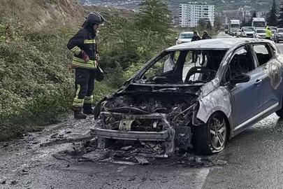 Samsunspor’un yıldızı Musaba’nın otomobili alevler içinde kaldı!