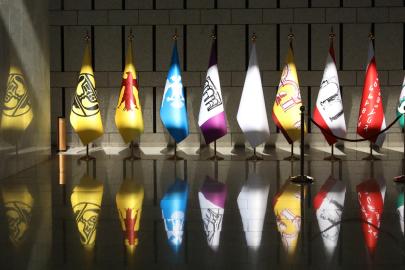 Suriye'de medeniyetleri temsil eden bayraklar ilk kez sergilendi