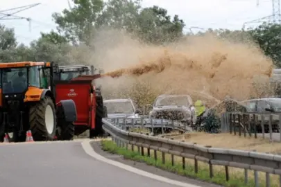 Fransız çiftçiler hükümet binalarına gübre dökerek eylem yaptı