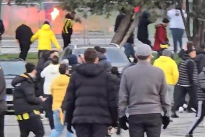 Galatasaray-Fenerbahçe derbisi öncesi taşlı meşaleli kavga!
