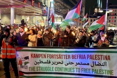 İsveç'te Filistin'e destek yürüyüşü
