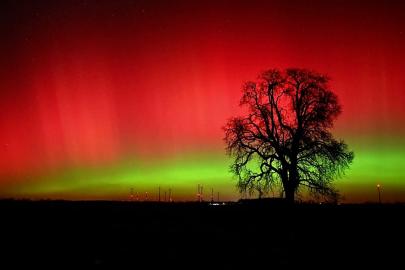 Kuzey ışıkları Almanya'da gece gökyüzünü aydınlattı