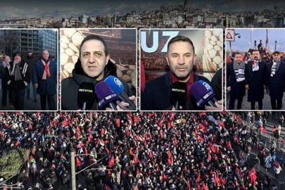 Spor camiası, Filistin'e destek olmak için Galata Köprüsü'nde düzenlenen eyleme katıldı