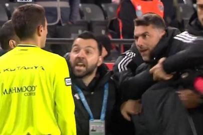 Tayyip Talha Sanuç kırmızı kart gördü! Burak Yılmaz hakemin üstüne yürüdü