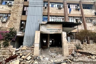 Terör örgütü YPG/SDG’nin Halep'te karargaha çevirdiği hastane görüntülendi