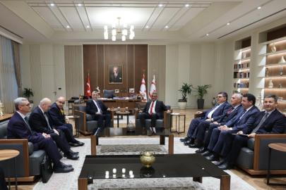 Ticaret Bakanı Bolat ve KKTC Cumhurbaşkanı Erhürman bir araya geldi