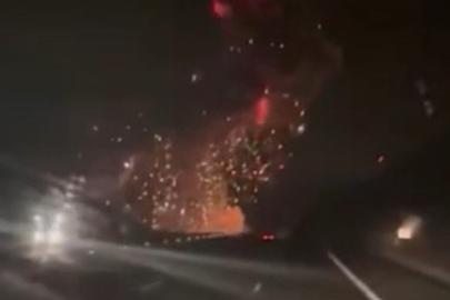 Balıkesir'de F-16 savaş uçağının düşme anı