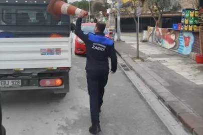 Denizli zabıta ekiplerinden kaldırım işgallerine sıkı takip