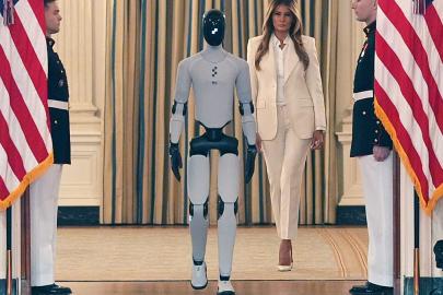 Beyaz Saray'daki eğitim zirvesine Melania Trump ve insansı robot katıldı