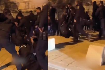 İsrail polisinden namaz kılan Filistinlilere sert müdahale