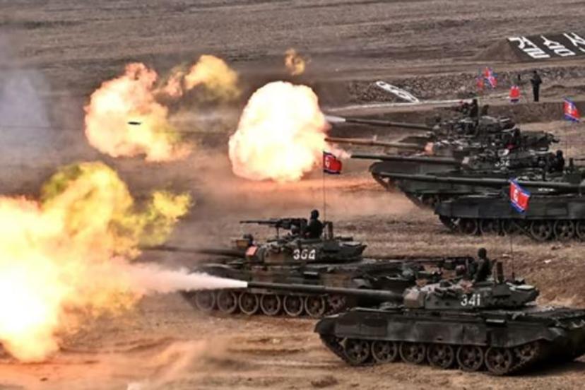 Kuzey Kore'de tank birliklerinin katılımıyla taktik saldırı tatbikatı