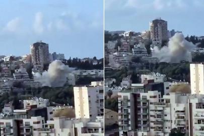 İran'ın İsrail'in Hayfa kentini vurduğu anlar kamerada