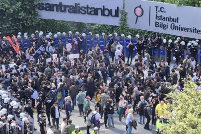 Bilgi Üniversitesi'ndeki protestolara biber gazlı müdahale: Kampüs boşaltıldı, yaralılar var