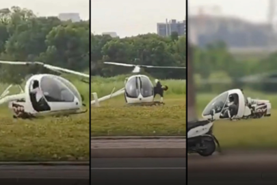 Çin'de acil iniş yapan helikopter kontrolden çıktı: 2 yaralı