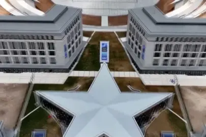 'Ay Yıldız Karargahı'nın devam eden inşa çalışmaları böyle görüntülendi