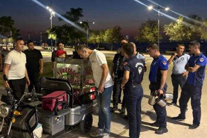 Karantina Parkı’nda izinsiz seyyar satışa ortak denetim