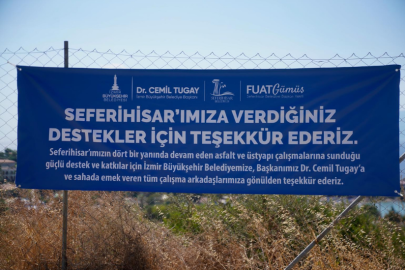 Seferihisar’da asfalt seferberliği Teos Caddesi’nde devam ediyor