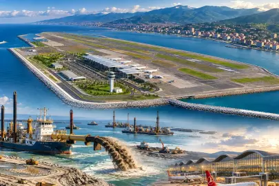 Karadeniz üzerine 97 milyon ton dolgu yapılacak! Yeni havalimanı için çalışmalar başladı