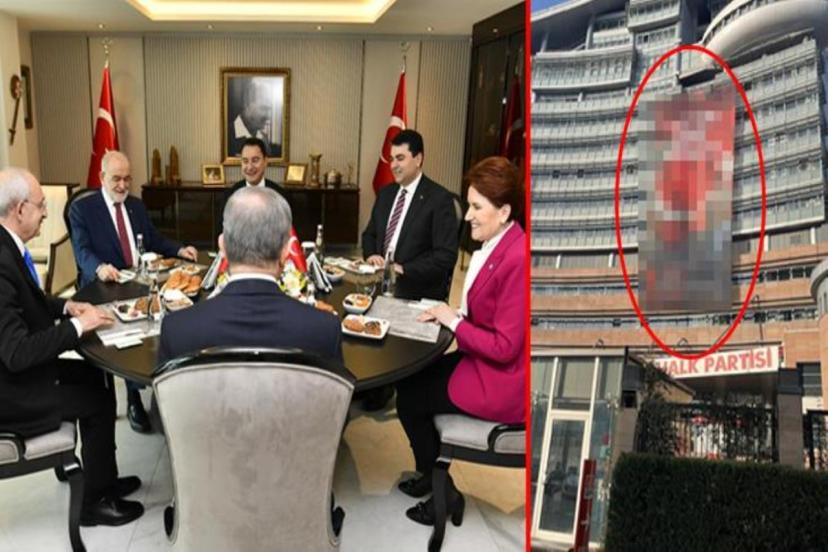 6'lı masa aday için toplanırken, CHP'nin astığı afiş dikkat çekti! Herkes "Aday Kılıçdaroğlu mu?" diye soruyor