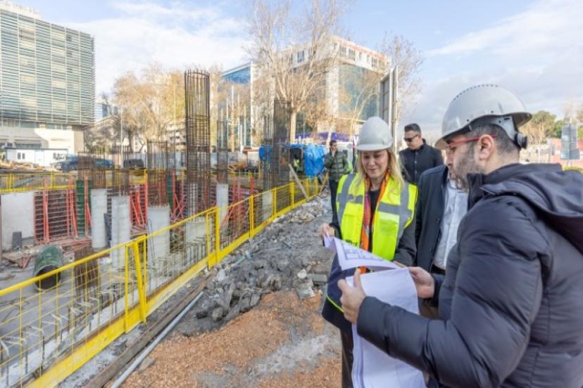 Başkan Mutlu yeni hizmet binasındaki çalışmaları yerinde inceledi