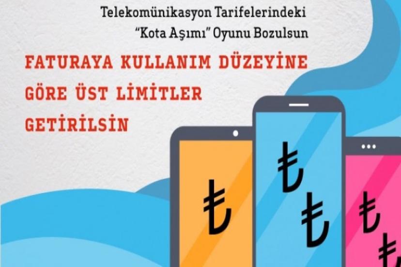 EMO: Telekomünikasyon Tarifelerindeki "Kota Aşımı" Oyunu Bozulsun 