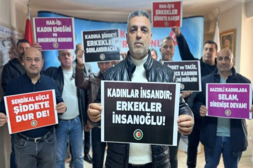 HAK-İŞ Konfederasyonu, Kadına Yönelik Şiddete Karşı Basın Açıklamasıyla Sesini Yükseltti