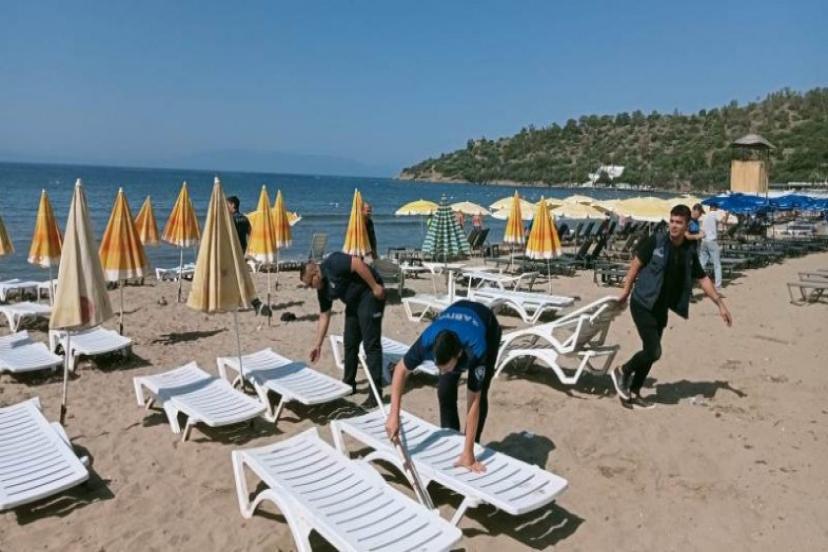 Menderes’te Korsan Şezlonga Geçit Yok