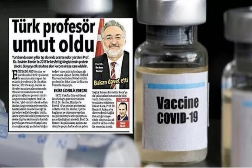 Önce aşı şimdi de korona ilacında Türk keşfi