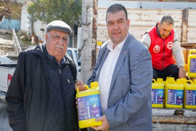  Seferihisarlı üzüm üreticilerilerine ilaç desteği
