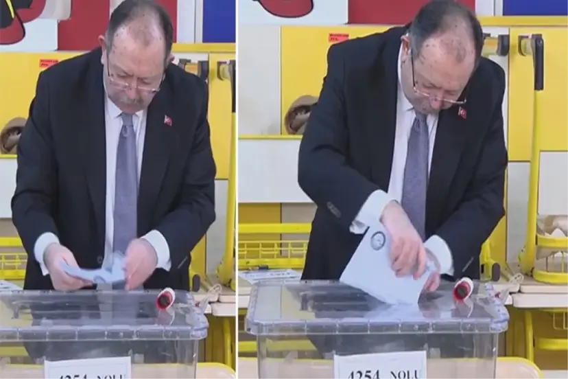 YSK Başkanı Yener de aynı dertten muzdarip! Zarfı sandığa atarken bir hayli zorlandı